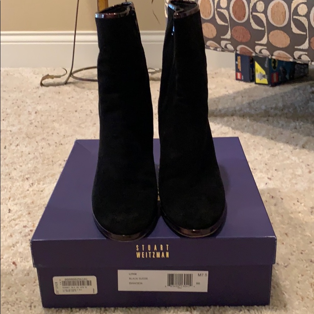 Black suede booties